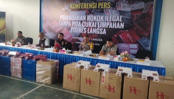 BC Langsa Terima Ribuan Batang Rokok Ilegal Tangkapan Polisi