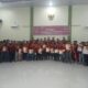 Ketua MPC PP Palas, Risman Hasibuan S.Sos bersama seluruh pengurus dan PAC PP se Palas menyatakan dukungan Pemilu serentak 2024 di Aula Hotel Al-Marwah Sibuhuan, Senin (22/1). (Waspada/Muhammad Satio)