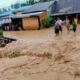 Rendaman banjir akibat meluapnya salah satu sungai di Kecamatan Angkola Tantom, Kabupaten Tapanuli Selatan (Waspada/Ist)