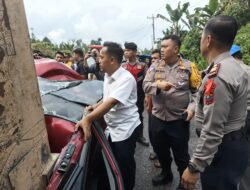 Kapolres Pimpin Evakuasi Korban Tabrakan Maut Di Jalan P.Siantar – Raya