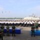 DANLANTAMAL I Laksamana Pertama TNI Dores Afrianto Ardi, SE, MSi, MHan, CHRMP., selaku Ketua Panitia Daerah (Panda) Lantamal l saat memberikan pengarahan kepada 1.036 peserta seleksi Caba Pria/wanita dan Cata sebelum memimpin acara Penandatanganan Fakta Integritas Panitia Seleksi Penerimaan Calon Bintara (Caba) dan Calon Tamtama (Cata) Prajurit Karier (PK) TNI Angkatan Laut Gelombang I TA. 2024, di Lapangan Apel Mako Lantamal l, Jl. Serma Hanafiah No. 01 Belawan, Medan, Jumat (5/1). Waspada/Ist