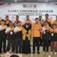 KETUA DPD Partai Hanura Sumut, El Adrian Shah SE didampingi Sekretaris Hj Riri Stephanie Siregar SH MH, Bendahara Syaiful Amri Sambas S.Sos, dan jajaran berfoto bersama pada acara Rakorda dan Bimtek Badan Saksi Partai di Gedung Madinah Al Munawarah, Asrama Haji, Jalan AH Nasution Medan, Jumat (5/1/2024).Waspada/HO