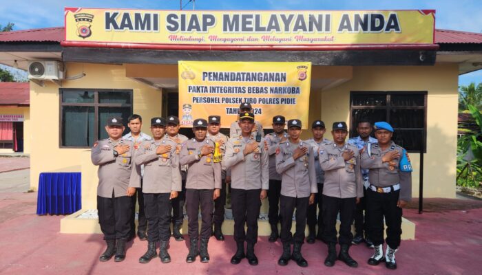 Polsek Tiro Tandatangani Pakta Integritas Anti Narkoba