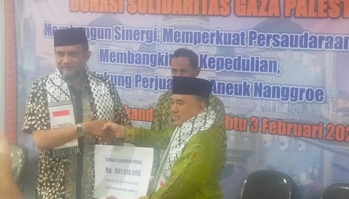 Taman Iskandar Muda Serahkan Donasi Rp401Juta Untuk Palestina