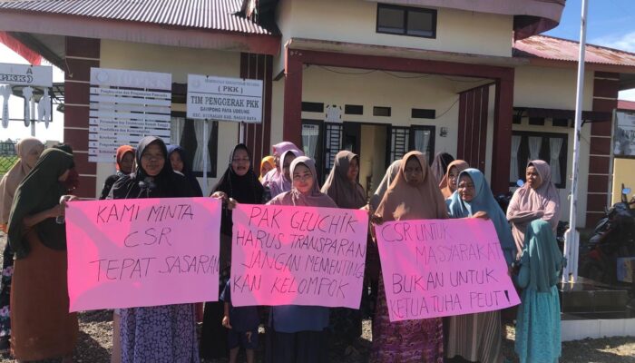 Pertanyakan CSR, Emak-emak Datangi Kantor Kades Paya Udeung