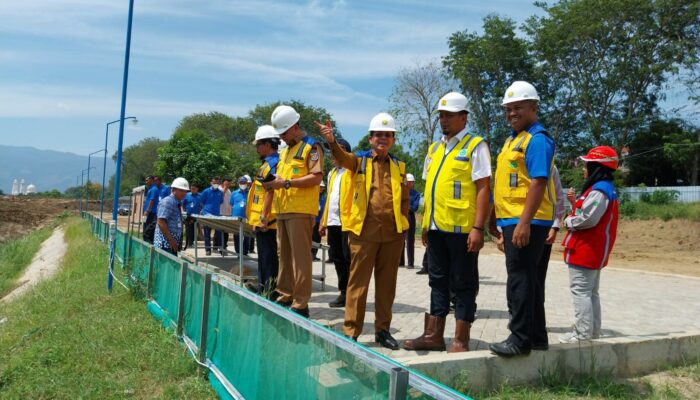 Pj Wali Kota Tinjau Proyek Rehabilitasi Bendungan Karet