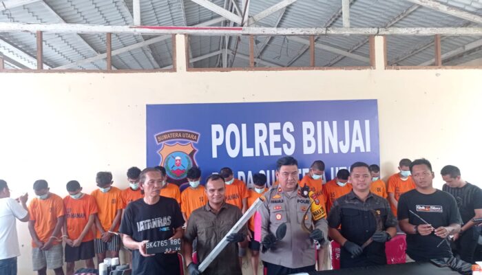 Polres Binjai Sikat 13 Pelaku Begal