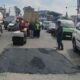 Sat Lantas Polres P. Siantar Amankan Penambalan Jalan