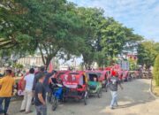 Dukung Ganjar -Mahfud, Puluhan Betor Konvoi Di Kota Lhokseumawe