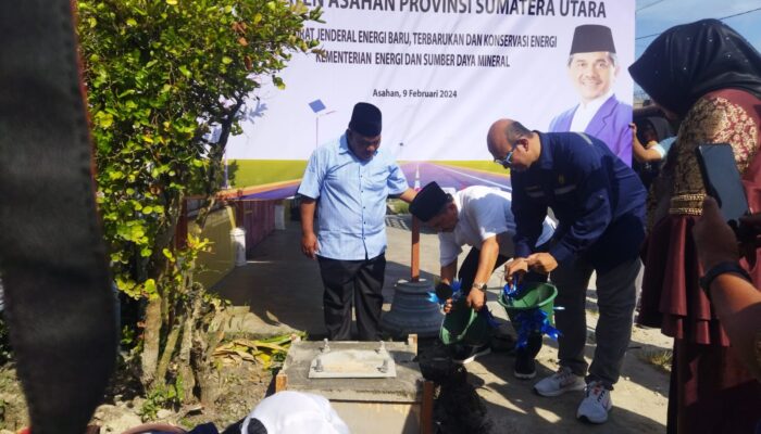 Kementerian ESDM Pasang 150 PJUTS Di Asahan