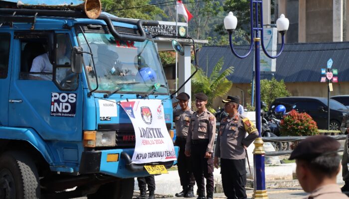 Polres Tapteng Kawal Pergeseran Logistik Pemilu ke TPS