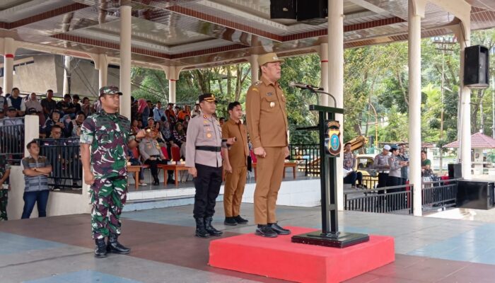 Apel Gabungan Pergeseran Pasukan Pam TPS Di Sibolga Kondusif