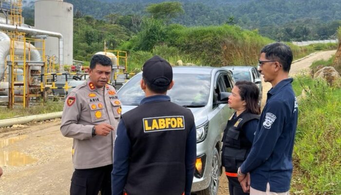 Kapolres Madina-KBR Polda Sumut Olah TKP PT. SMGP