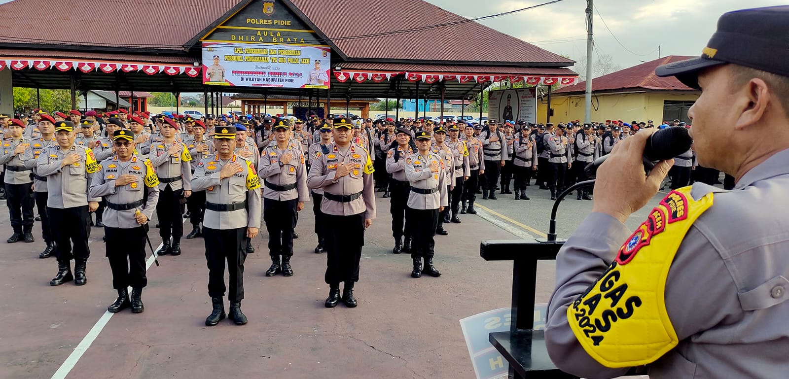 Amankan Pemilu, Polres Pidie Terima 290 Personel BKO Polda Aceh