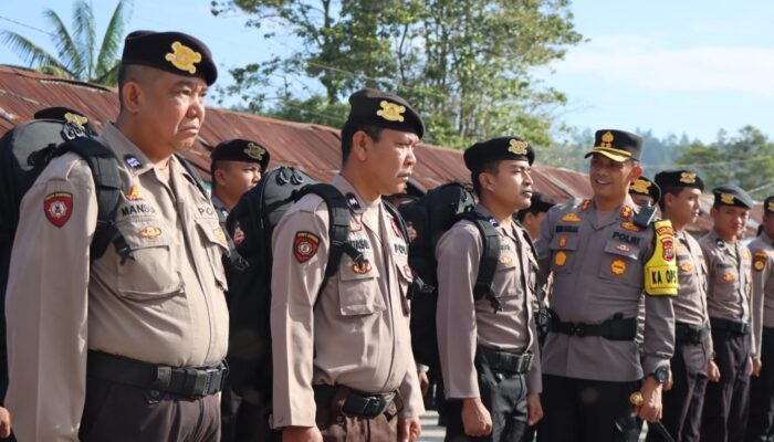 Polres Taput Apel Gelar Pergeseran Pasukan Pam TPS