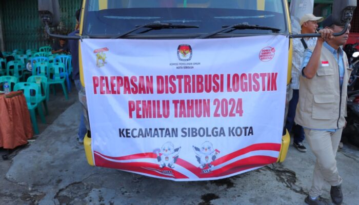 Kapolres, KPU, Bawaslu Dan Wali Kota Sibolga Lepas Pergeseran Logistik Pemilu 2024