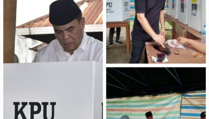 Pasangan AMIN Unggul Di TPS Bupati Dan Ketua DPRD Madina Mencoblos