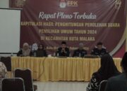 Rapat Pleno Rekapitulasi Surat Suara Pemilu Tingkat Kecamatan Dimulai