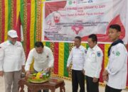 Tampak pengurus PMI Kota Langsa dan Sukarela Palang Merah Indonesia Unit Universitas Samudra (KSR-PMI Unit Unsam) saat merayakan milad XXIV, di Unsam, Kamis (22/2). Waspada/Rapian