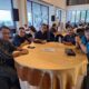 Ketua PWI Aceh, Nasir Nurdin (kanan) bersama pengurus PWI Aceh lainnya yang mengikuti rangkaian HPN tahun 2024 di Ancol, Jakarta Utara. (Waspada/Ist)