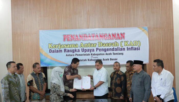 Aceh Besar Dan Aceh Tamiang Teken Kerjasama Pengendalian Inflasi Daerah