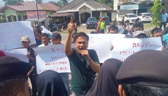 Minta PSU, Mahasiswa Dan Pemuda Demo Bawaslu Palas