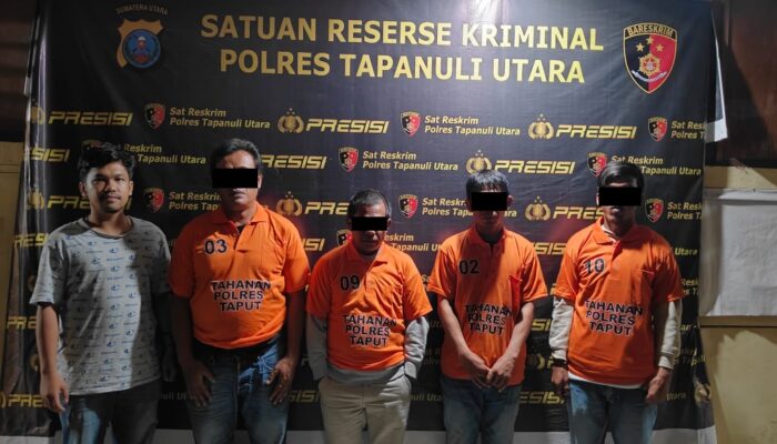 4 Terduga Pelaku Pencurian Alat Berat Ditangkap Polres Taput