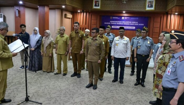 Sekda Kukuhkan Pokja Gugus Tugas Bisnis Dan HAM Aceh