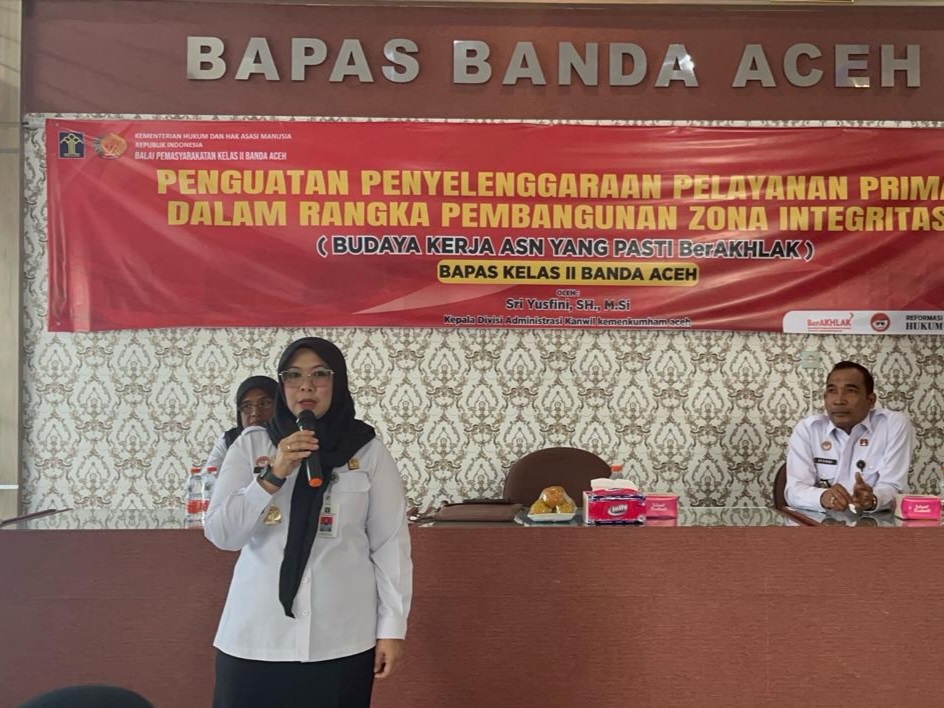 Penguatan Penyelenggaraan Prima Dalam Rangka Pembangunan Zona Integritas. Yaitu, budaya kerja ASN yang PASTI BerAKHLAK, Rabu (28/2). Waspada/ist