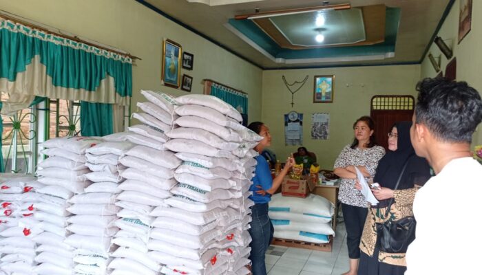 Dinas Ketapang Binjai Tinjau Rumah Warga Tampung Beras Bulog