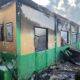 GEDUNG perputakaan dan gedung laboratorium IPA SMP Negeri 2 ludes terbakar. Waspada/Ist