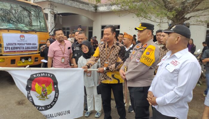 KPU Dan Forkopimda Simalungun Lepas Pendistribusian Logistik Pemilu 2024