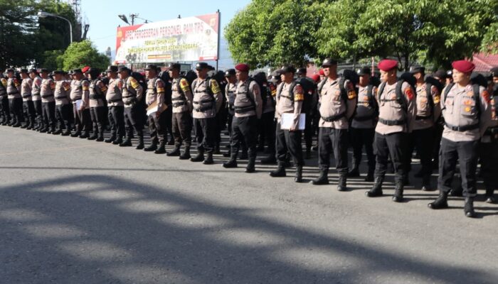 Kapolres Agara Pimpin Apel Pergeseran Personel Pam TPS Pemilu