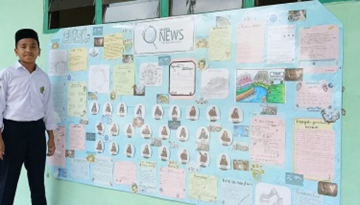 Giatkan Santri Literasi Ponpes Ulumul Qur’an Medan Siapkan Mading