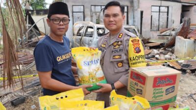 Kapolres Labuhanbatu Salurkan Bantuan Kepada Keluarga Korban Kebakaran