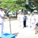 Komandan Satrol Lantamal I Kolonel Laut (P) Sarkolim, S.T, M.Tr. Hanla, MM, memimpin acara serah terima jabatan Komandan KRI SIGALU-857, Komandan KRI SIADA-86 dan Komandan KAL TARIHU di Satrad Posal Medan Labuhan, Jl. Serma Hanafiah, Kecamatan Medan Belawan, Medan, Jumat (15/3). Waspada/Ist