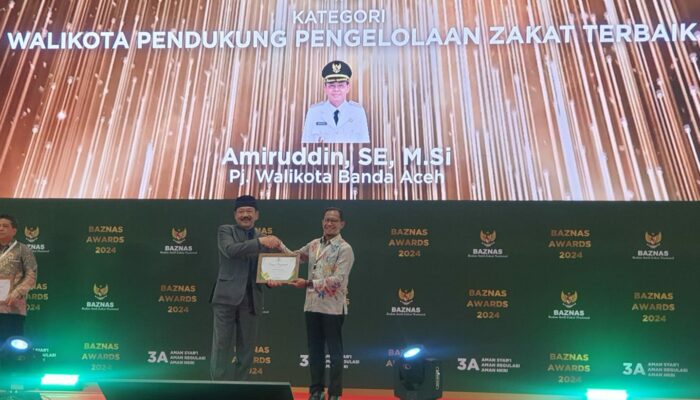 Pj Wali Kota Banda Aceh Raih Baznas Award 2024