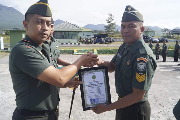 Dandim 0119/BM Pimpin Acara Korps Raport Pindah Satuan Dan Terima Personel Baru