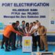 Peresmian Port Electrification, kolaborasi antara PLN dan Pelabuhan Indonesia dilakukan secara simbolis dengan menekan tombol sirine, Senin (4/3).