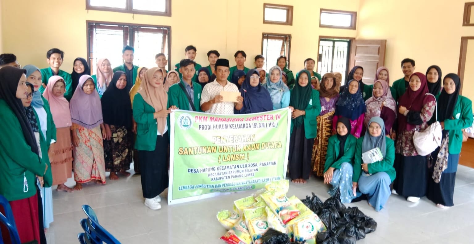 Jelang Ramadan, Mahasiswa Prodi HKI STAIBR Sibuhuan Santuni Kaum Duafa