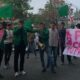 PULUHAN  massa dari PW Himpunan Mahasiswa Al-Washliyah (Himmah) Sumut menggelar aksi unjuk rasa di depan kantor Dinas Pekerjaan Umum Perumahan Rakyat (PUPR) Sumut, Jl Sakti Lubis, Medan, Rabu (27/3). Waspada/ist