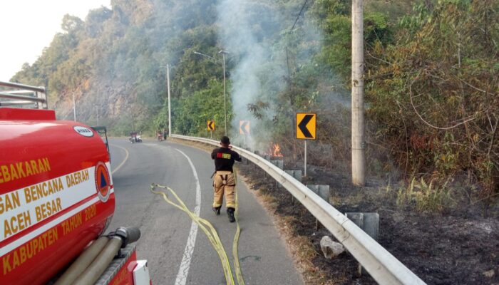 Lahan Ilalang Di Lereng Glee Ludah Terbakar