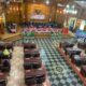 Suasana Rapat Paripurna DPRD Asahan Hari Jadi ke-78 Kab Asahan, terlihat banyak kursi kosong, dan dihadiri hanya 16 orang dari 45 anggota dewan. Waspada/Bustami Chie Pit