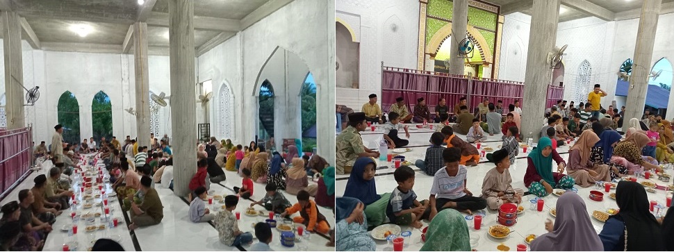 Kegiatan buka bersama pemuda Ujung Tanah dan Rekamas Al-Munawwarah, dengan para yatim, yatim piatu, piatu dan kaum duafa, di Masjid Al-Munawwarah. Kamis sore (28/3).Waspada/Syafrizal