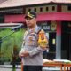 Kapolres Nias, AKBP Revi Nurvelani saat memimpin apel pagi mengingtkan seluruh personel untuk tidak terlibat penyalahgunaan narkoba, Seni (18/3). Waspada/Ist