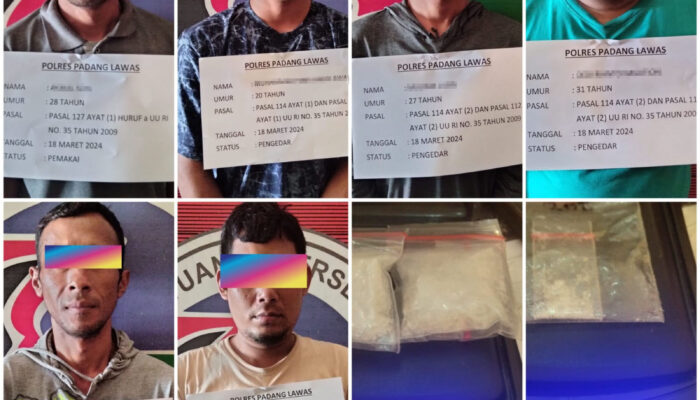 Di Palas, Enam Tersangka Narkoba Dibekuk Polisi
