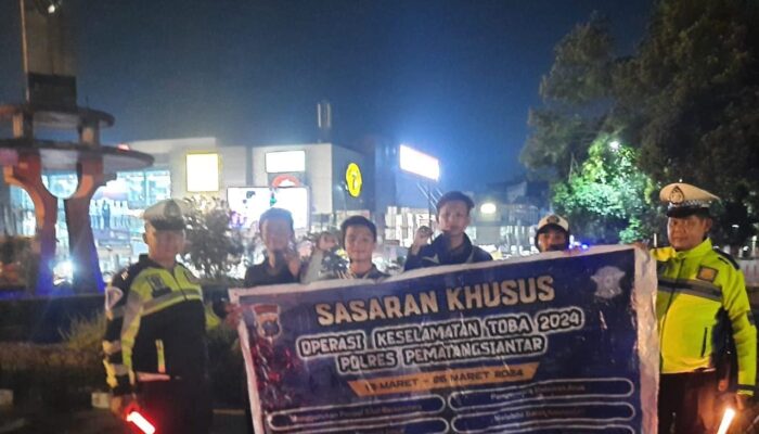 Sat Lantas Polres P.Siantar Sosialisasikan Ops Keselamatan Toba 2024 Di Pusat Kota