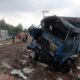 Kondisi truk saat dihantam kereta api Putri Deli. Waspada/ist