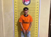 Tersangka pengedar sabu yang berinitial SS, 31, kini diamankan di Sat Narkoba Polres Binjai.(Waspada/Ist)