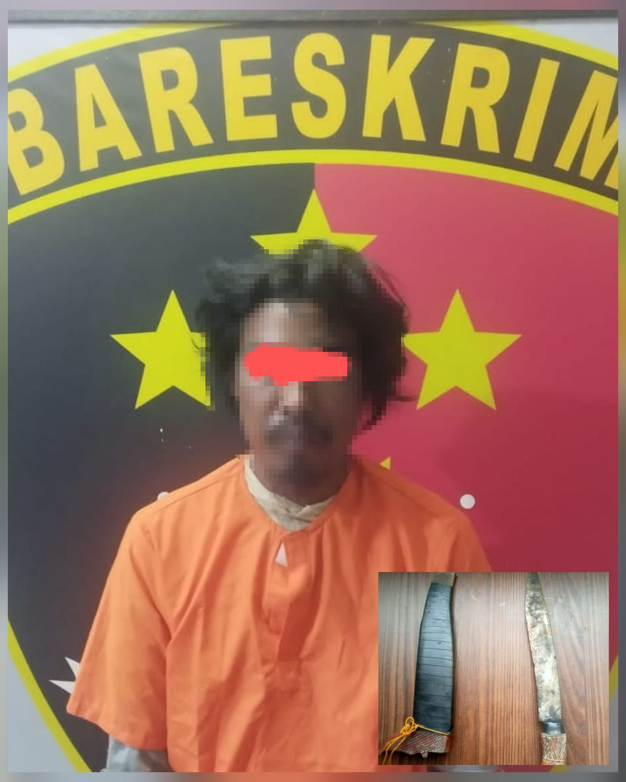 Pelaku pengancaman, HR, diamankan di Mapolsek Indrapura. (Waspada/ist)